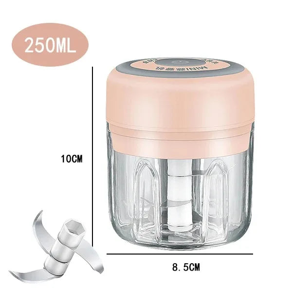100/250mL Mini Crusher Chopper USB Charging Garlic Mincer Electric Garlic Chopper Powerful Ginger Garlic Onion Meat Masher