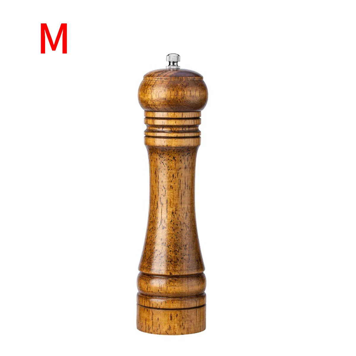 Premium Oak Wood Manual Pepper Grinder | 5" 8" 10" Seasoning Grinding Jar for Kitchen