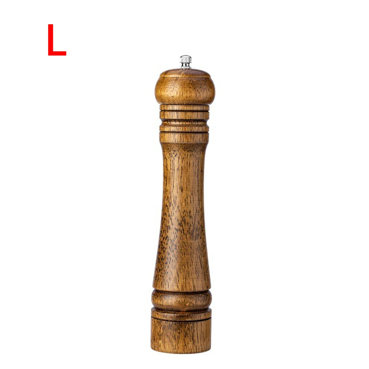 Premium Oak Wood Manual Pepper Grinder | 5" 8" 10" Seasoning Grinding Jar for Kitchen