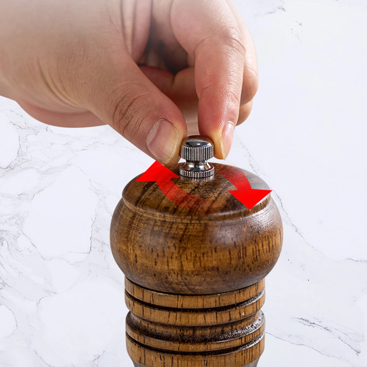 Premium Oak Wood Manual Pepper Grinder | 5" 8" 10" Seasoning Grinding Jar for Kitchen