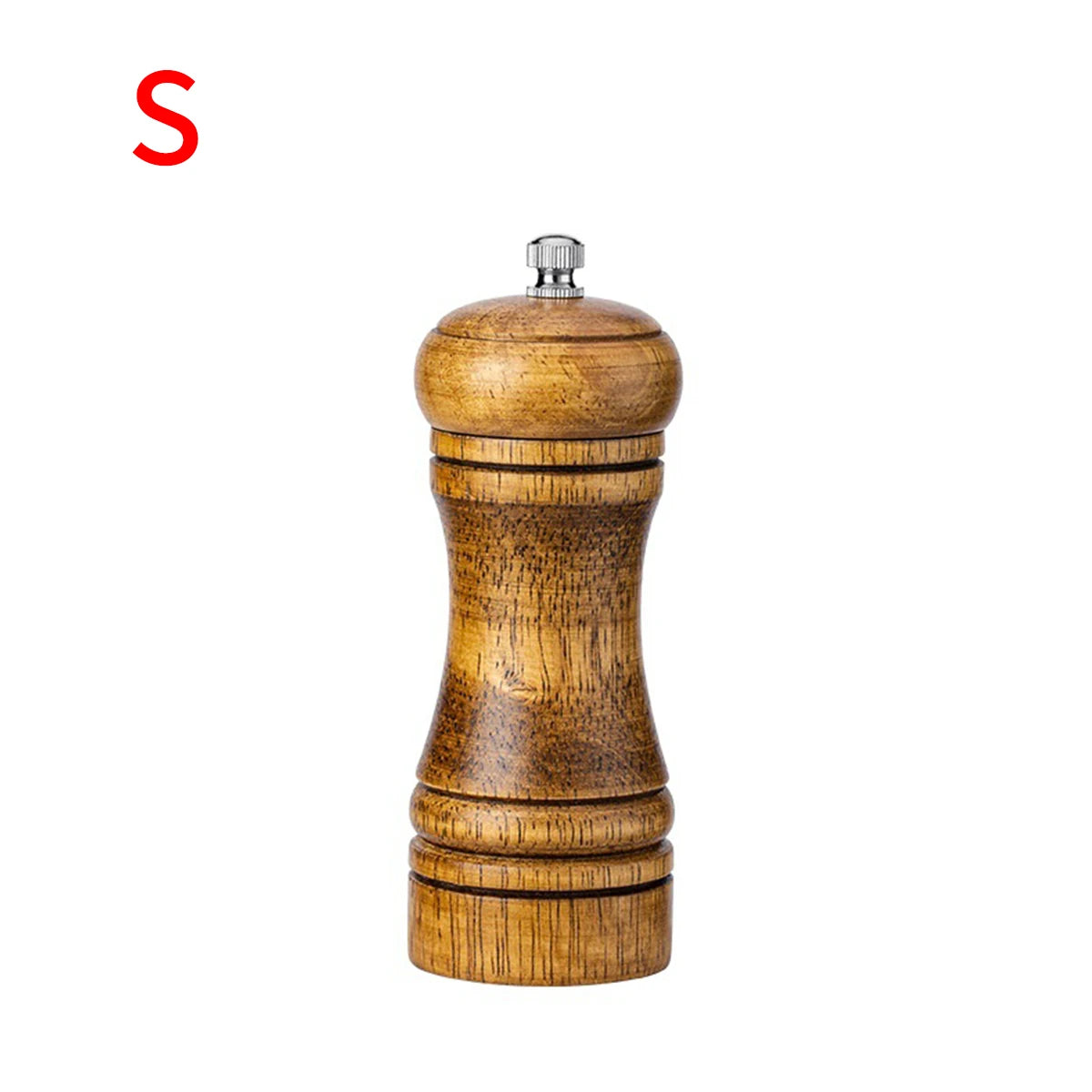Premium Oak Wood Manual Pepper Grinder | 5" 8" 10" Seasoning Grinding Jar for Kitchen