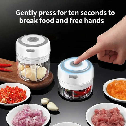 100/250mL Mini Crusher Chopper USB Charging Garlic Mincer  Electric Garlic Chopper Powerful Ginger Garlic Onion Meat Masher
